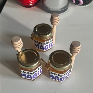 Teachers are magic small honey jar with stick